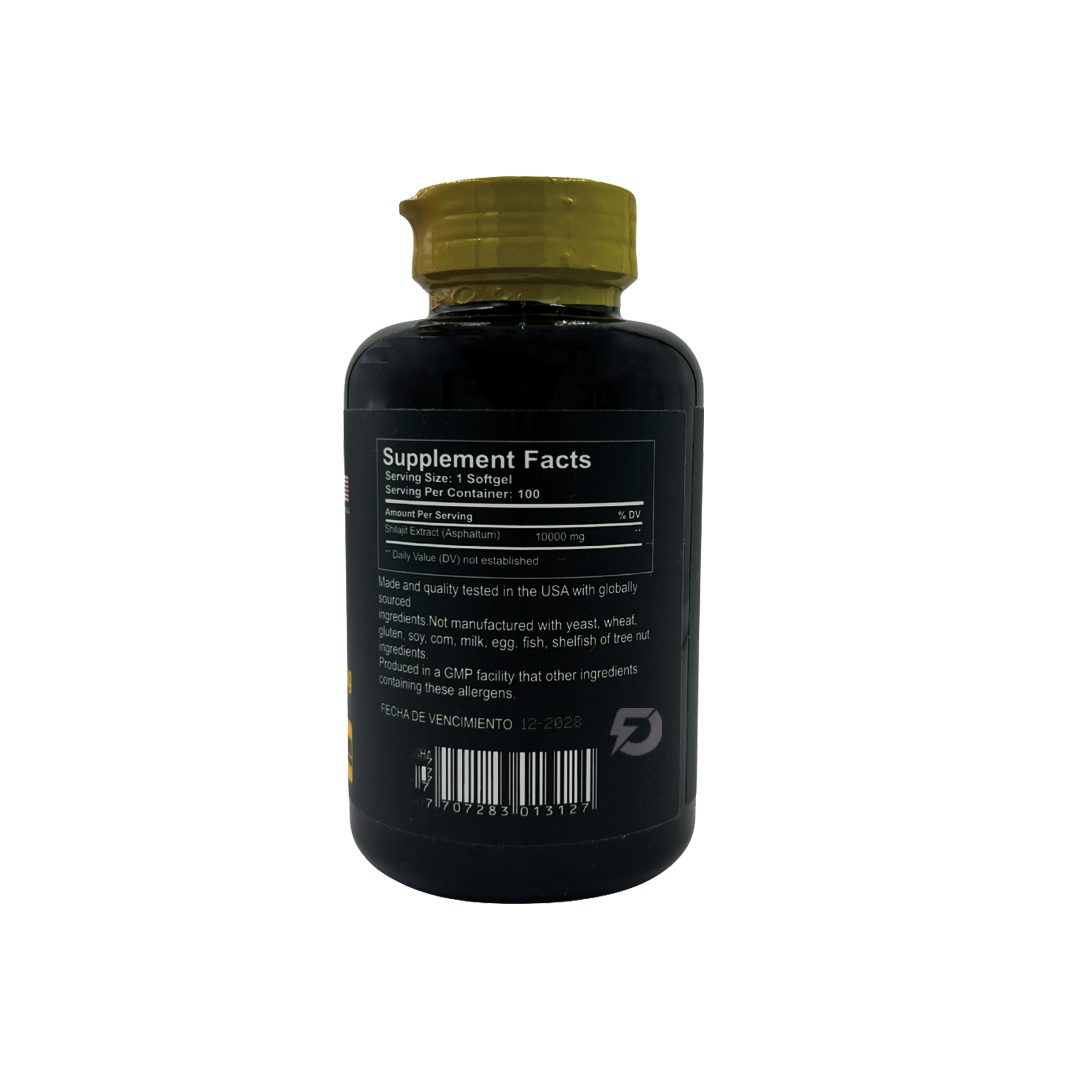 Shilajit Workout 10.000 mg – 100 Cápsulas para Energía y Resistencia Máxima